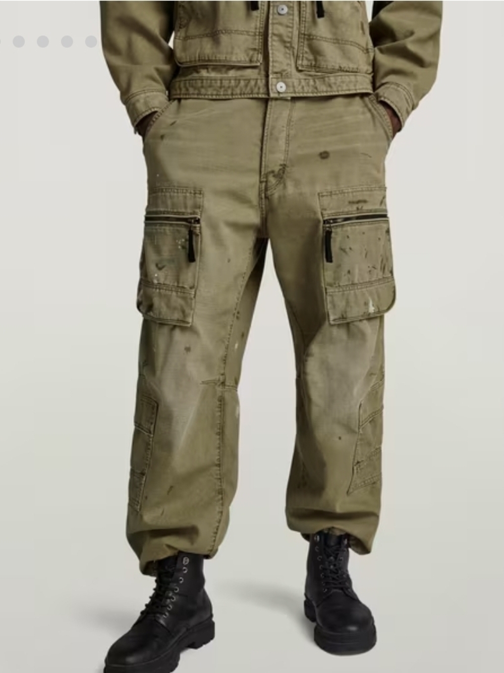 G-Star Raw Multi-Pocket Cargo Relaxed Pants Renaissance Faded Shamrock NWT